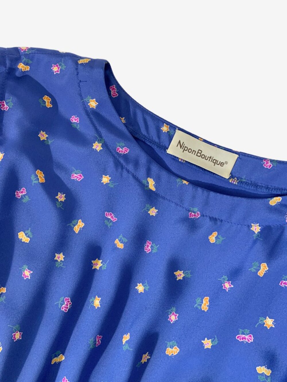 Vintage 1980s Albert Nipon Boutique Floral Midi Dress / size Small - Picture 4 of 14
